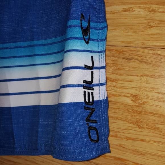 O'Neill Swim Surf Board Shorts Stripe Blue Sz 38 - Picture 3 of 6
